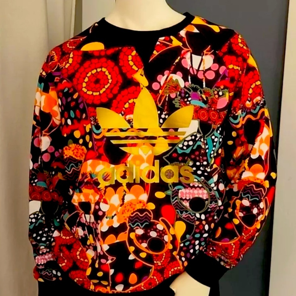 COPY - Adidas Originals Farm Maracatu Sweatshirt Floral Print Logo  sz M